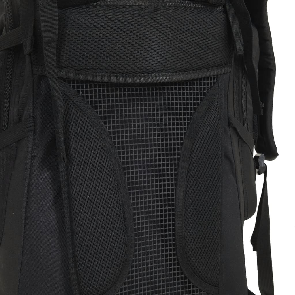 Wanderrucksack Schwarz 60 L Oxford-Gewebe