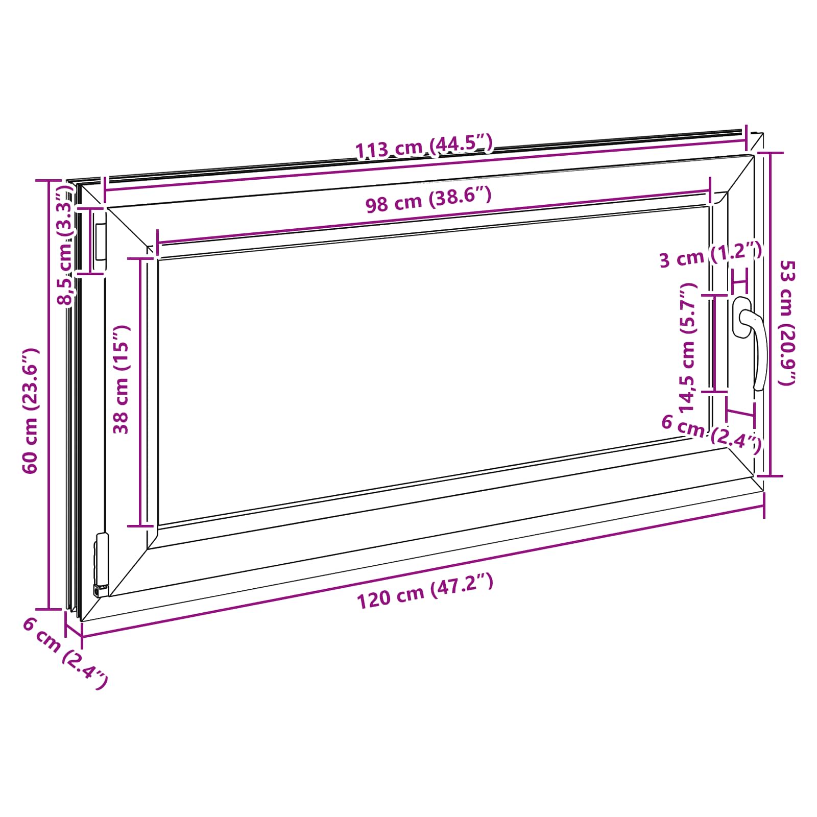 Kellerfenster RISOR 50 x 50 cm PVC und Glas Weiß