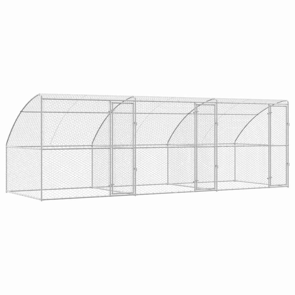 Hundekäfig 2 pcs Silber 4 x 2 x 2 m Verzinkter Stahl