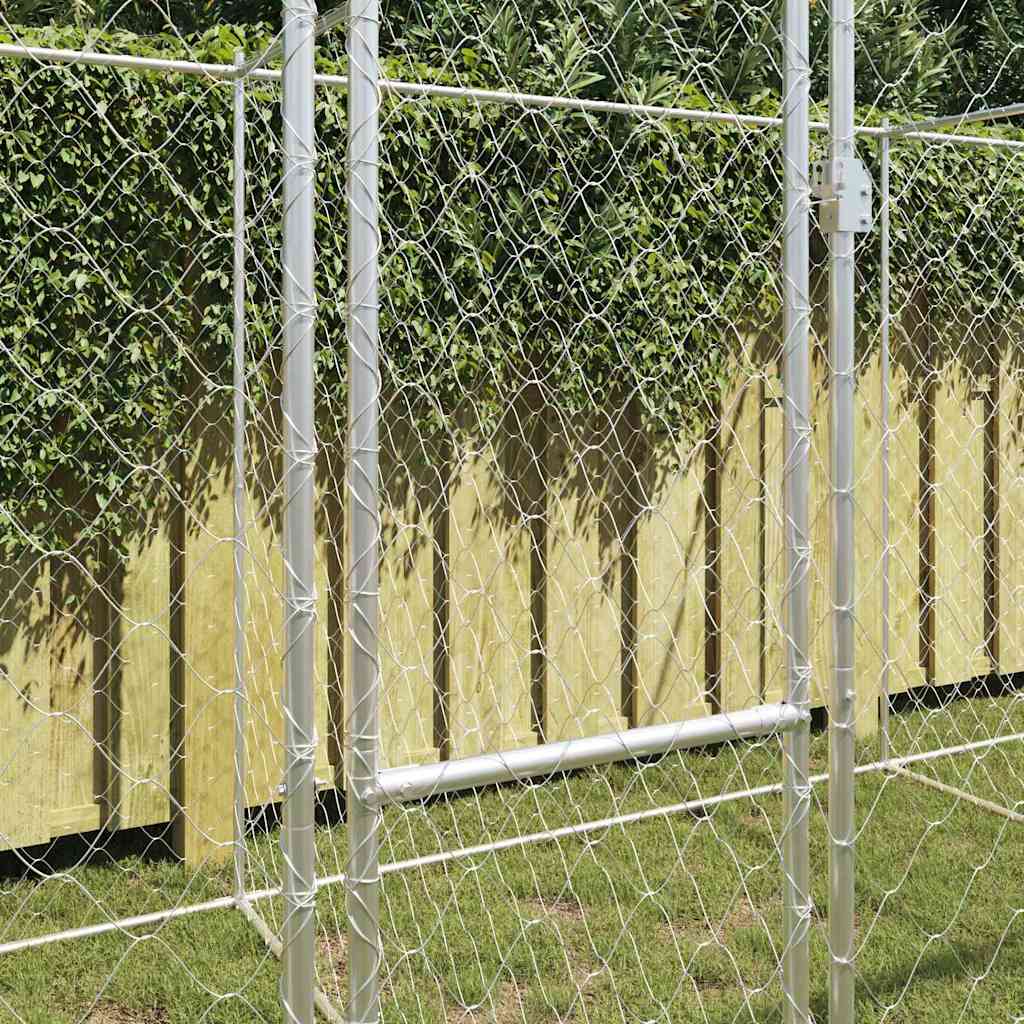 Hundezwinger mit Tür Grau 2x2x1,5 m Verzinkter Stahl