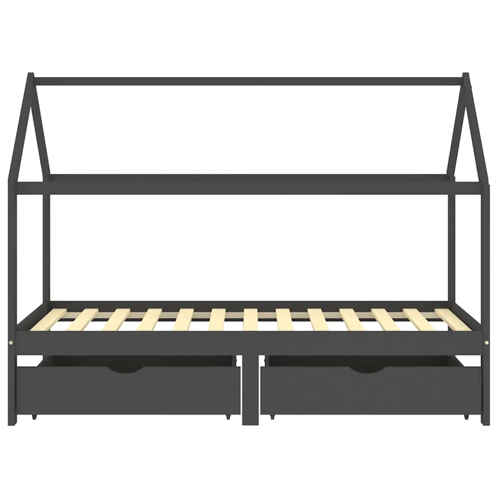 Kinderbett mit Schublade Massivholz Kiefer 70x140 cm