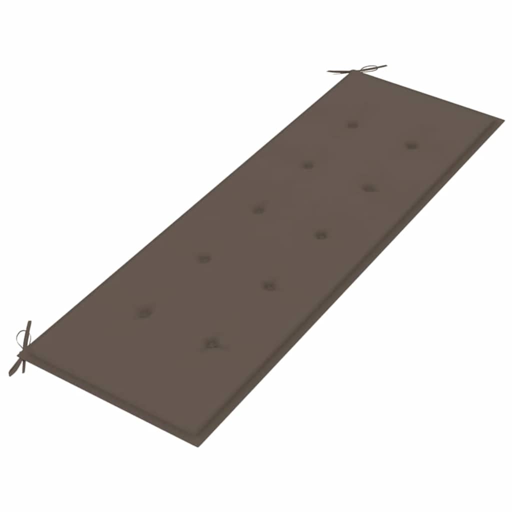 Batavia-Gartenbank mit Anthrazit Kissen 120 cm Teak Massivholz