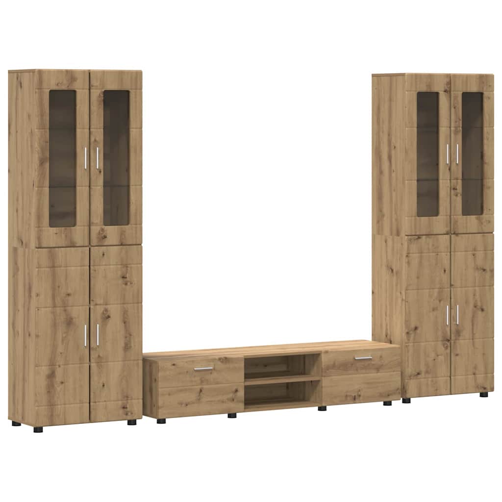 Highboard mit Regal FLORIN Weiß 60 x 35 x 182 cm Holzwerkstoff