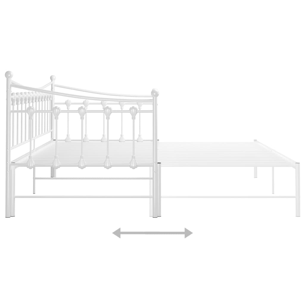 Ausziehsofa Bettgestell Schwarz Metall 90x200 cm