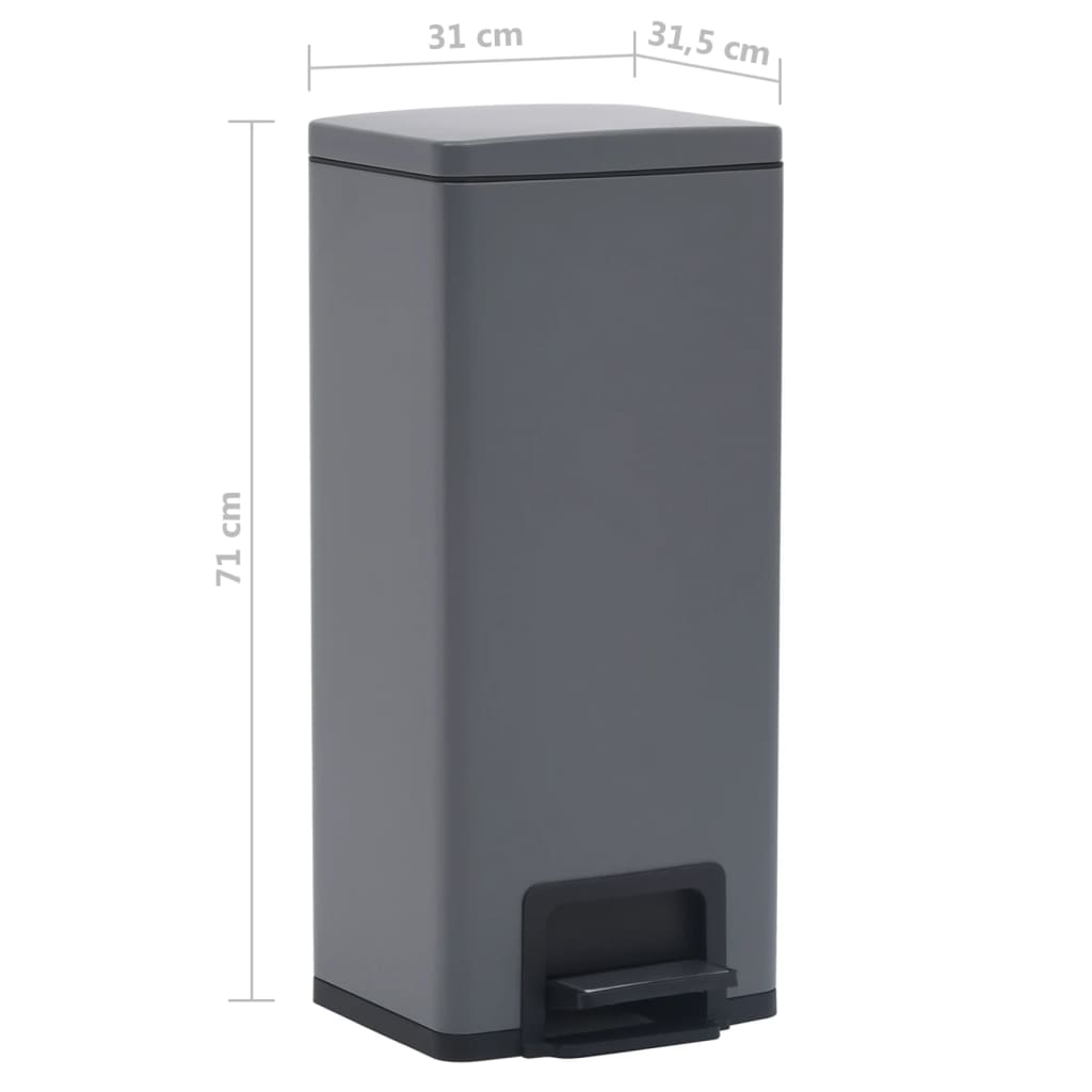 Mülleimer mit Pedal Anti-Fingerabdruck 30 L Silbern Edelstahl