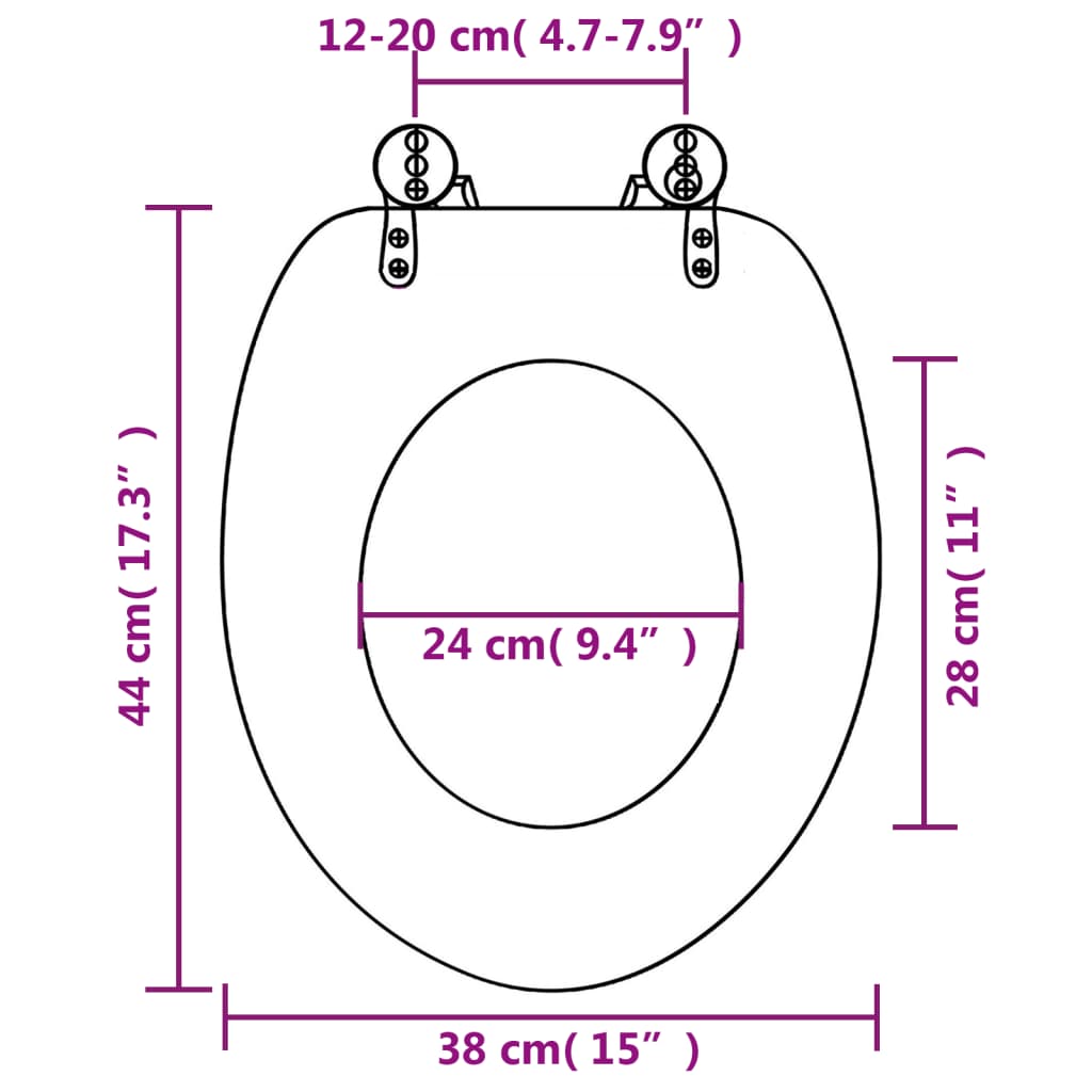 Toilettensitz MDF Deckel mit Absenkautomatik Design Weiß