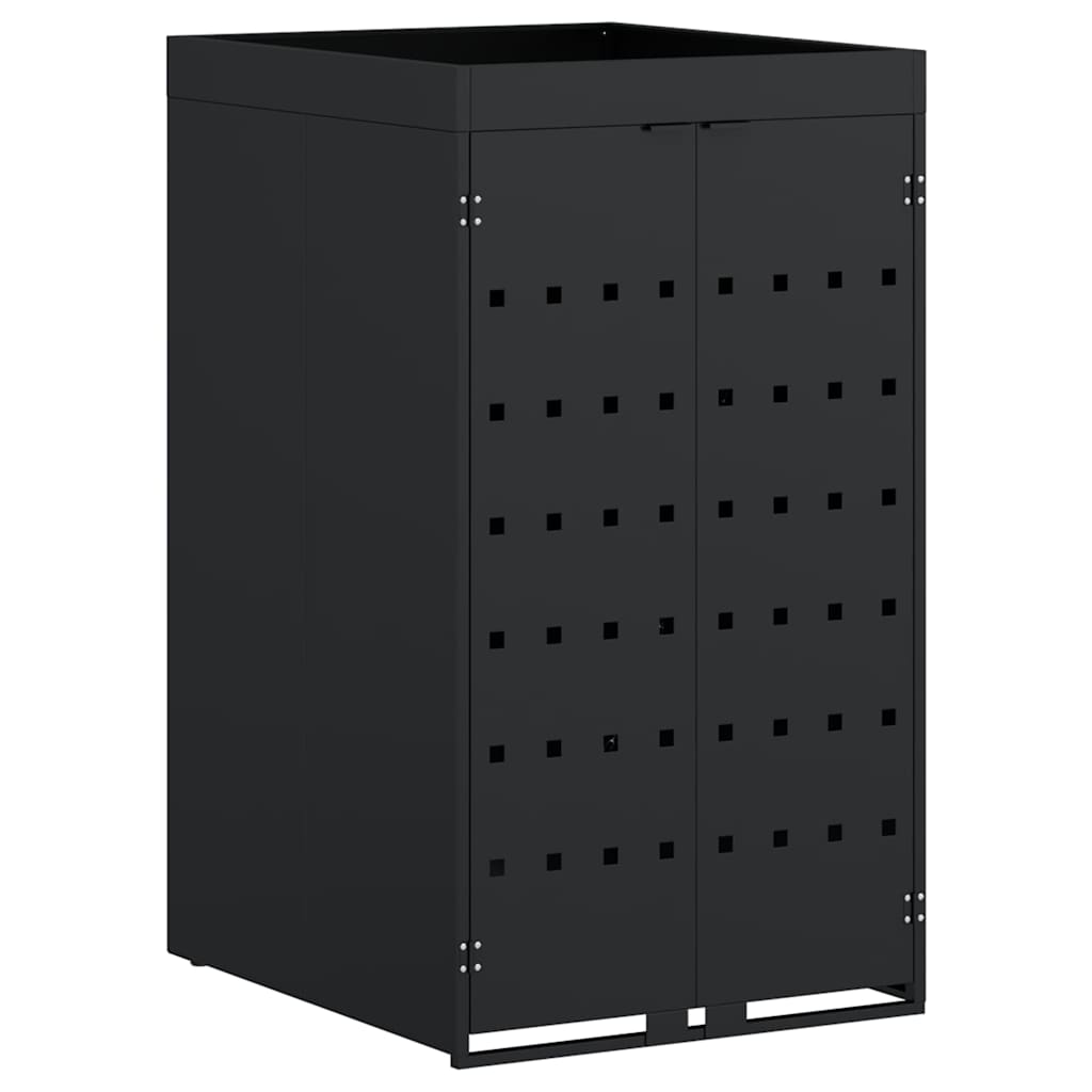 Mülltonnenbox für 2 Tonnen Schwarz 138x79x117 cm Stahl