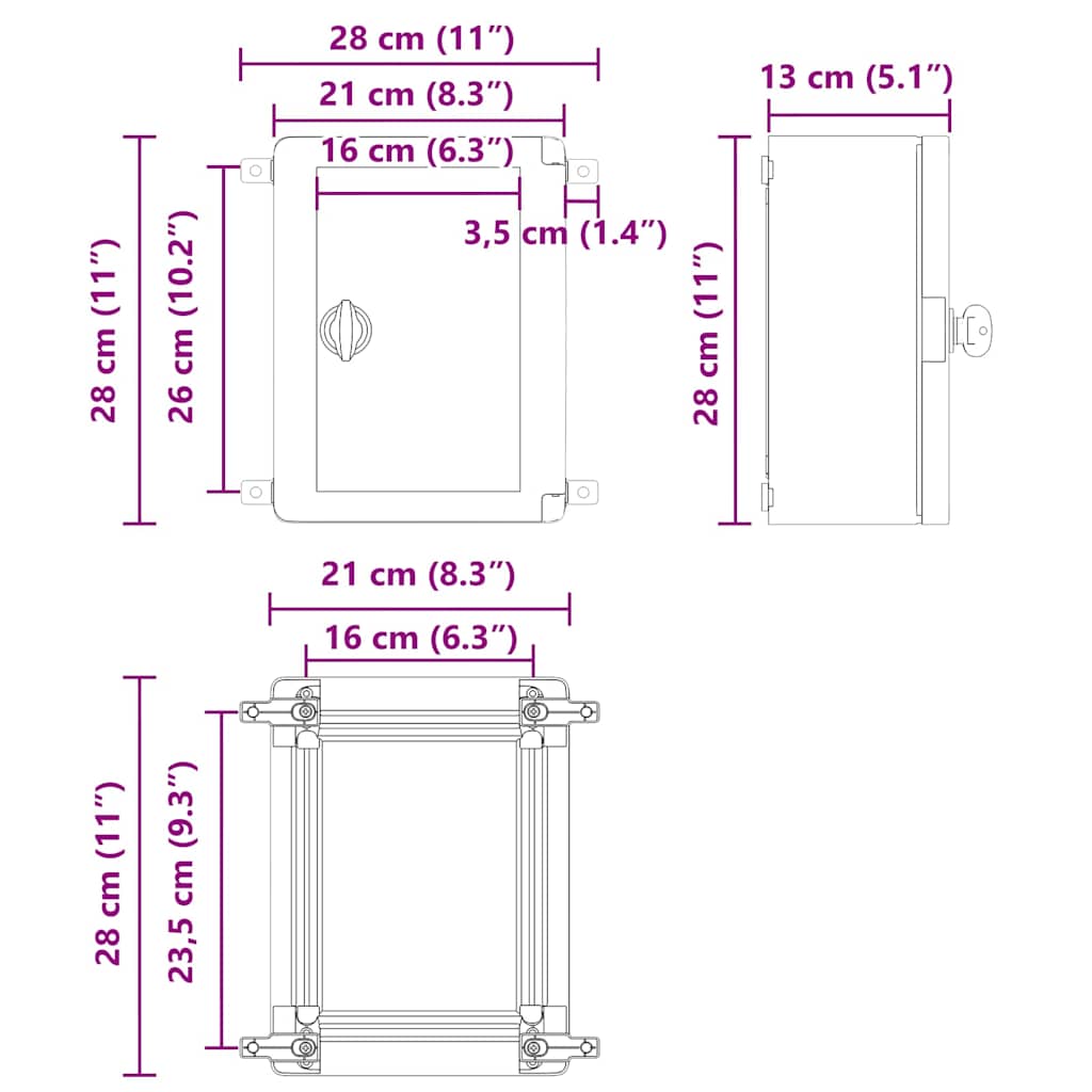 Steuerungsschrank Grau 25 x 13 x 24 cm ABS Kunststoff