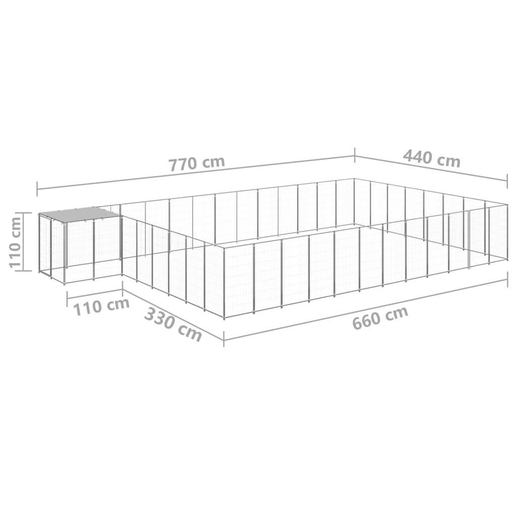 Hundezwinger Schwarz 6,05 m² Stahl