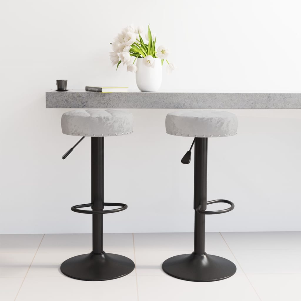 Barhocker 2 Stk. Creme Samt