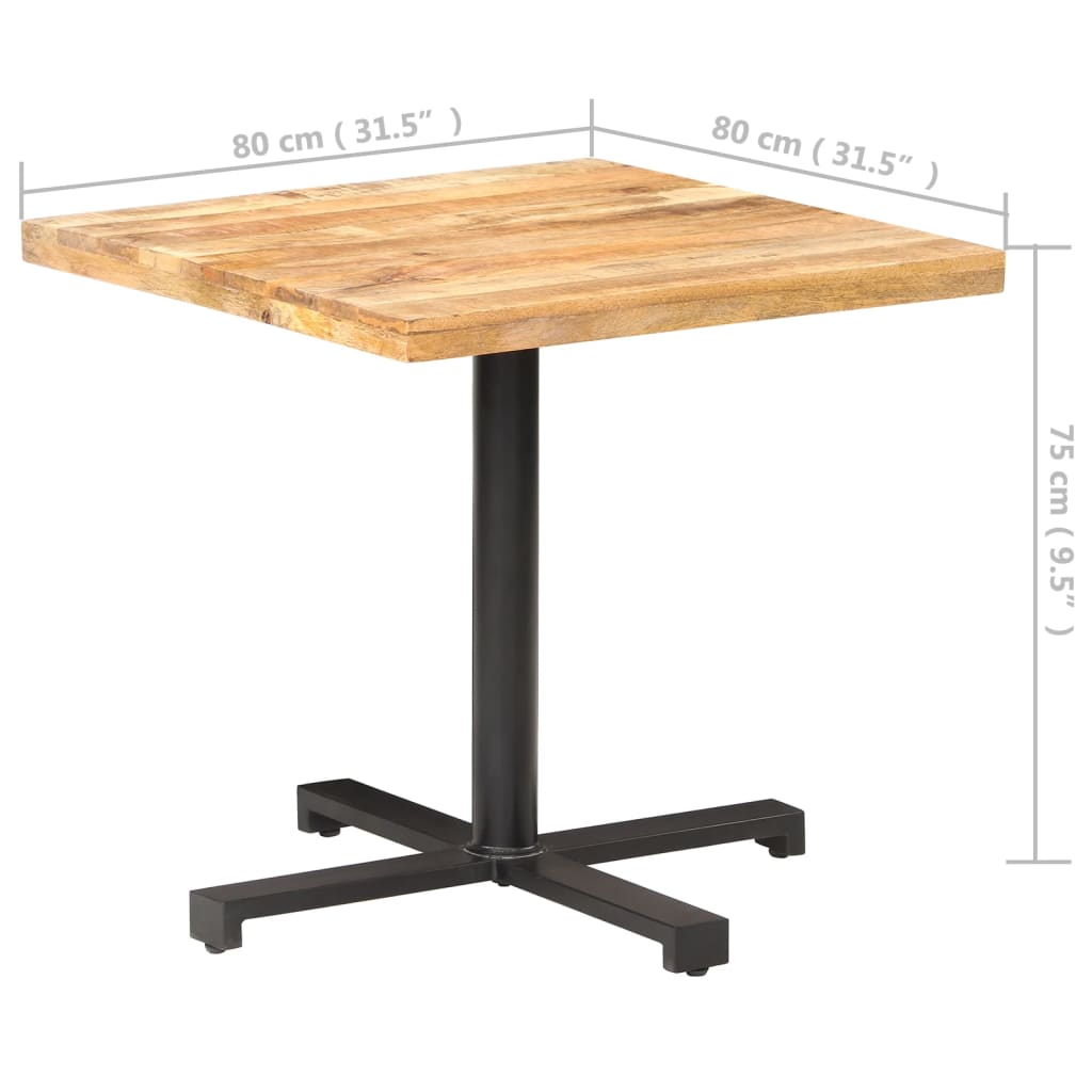 Bistrotisch Rund Ø60x75 cm Raues Mangoholz