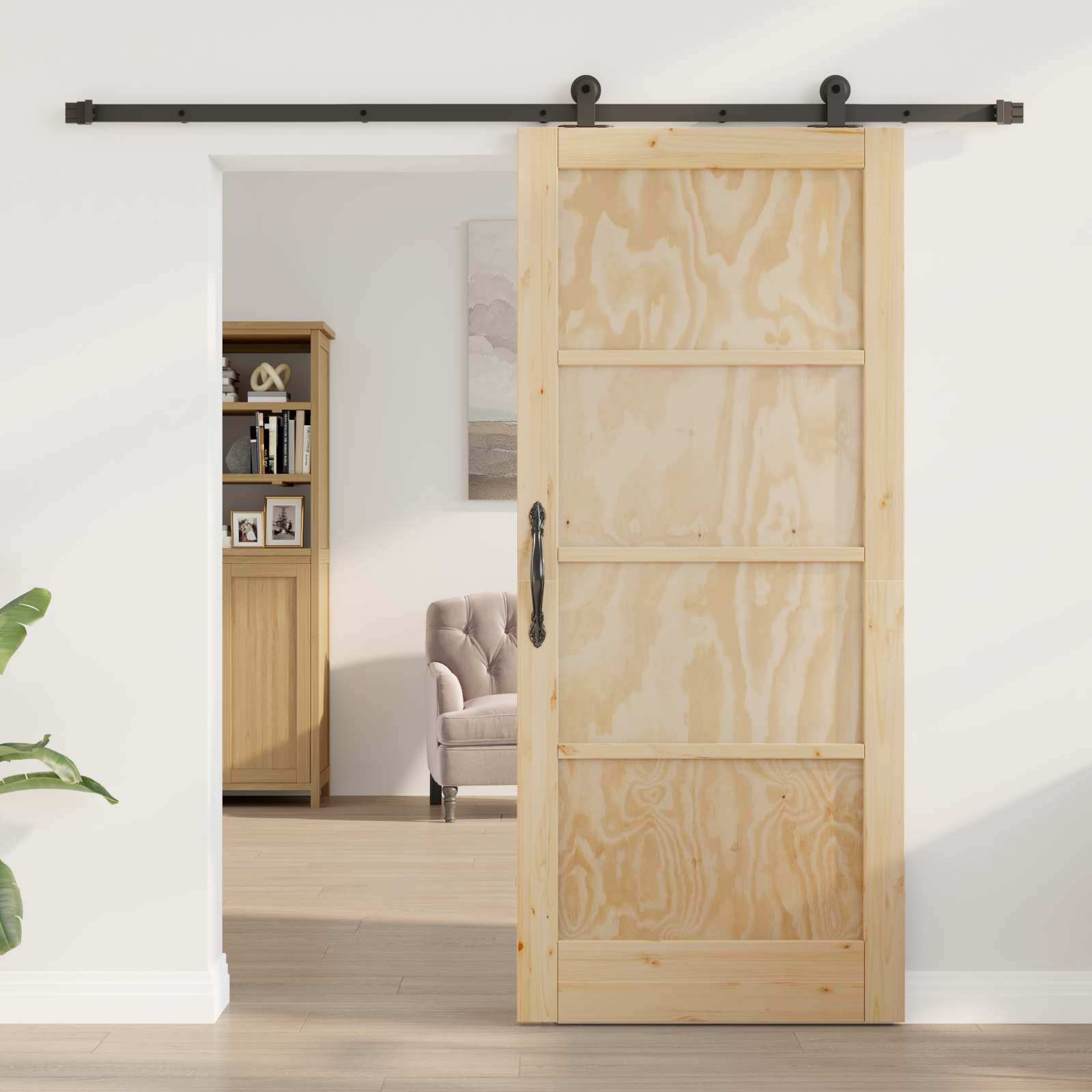 Schiebetür ORKDAL Natur 61 x 198,5 cm Massives Kiefernholz