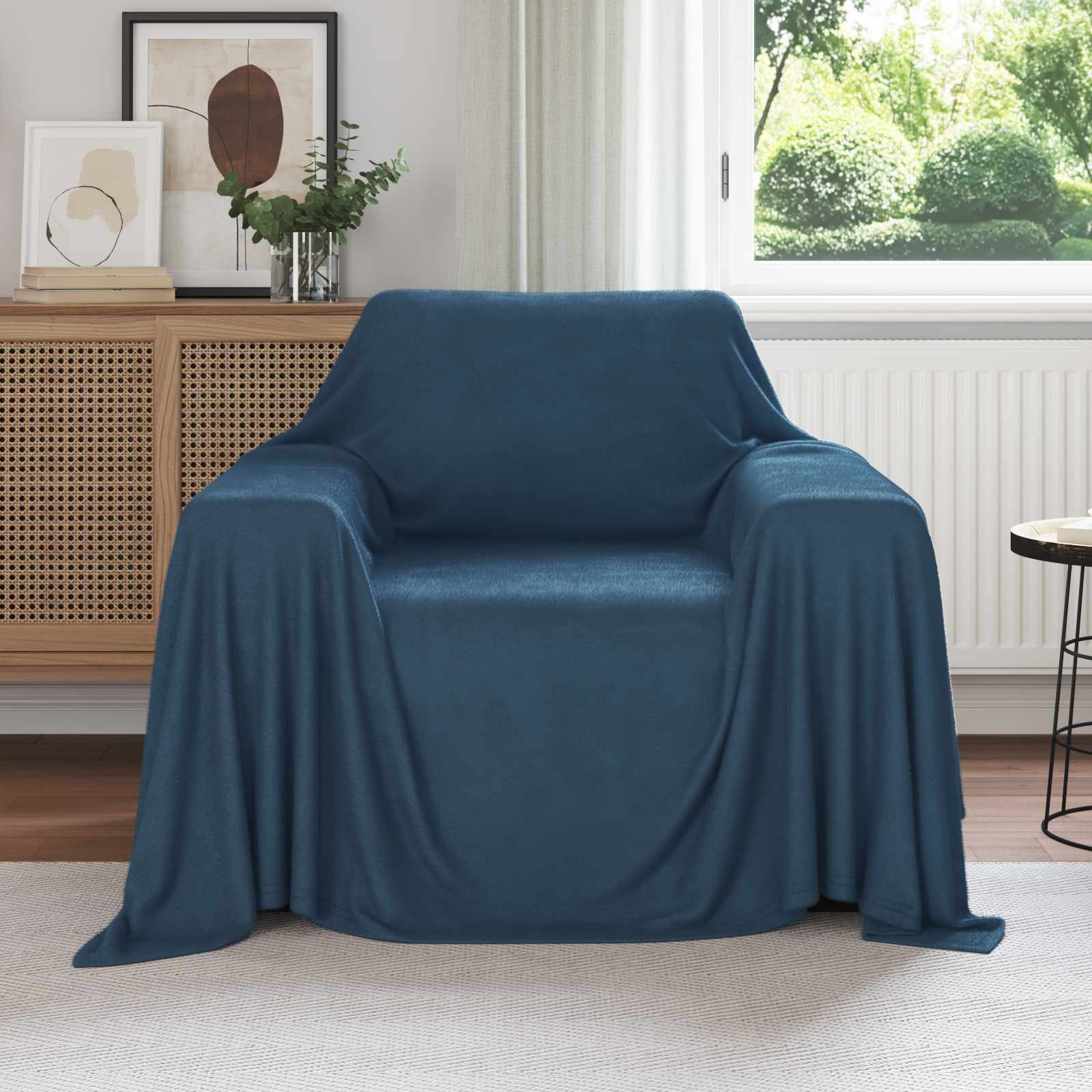Überwurfdecke Creme 210 x 140 cm Fleece