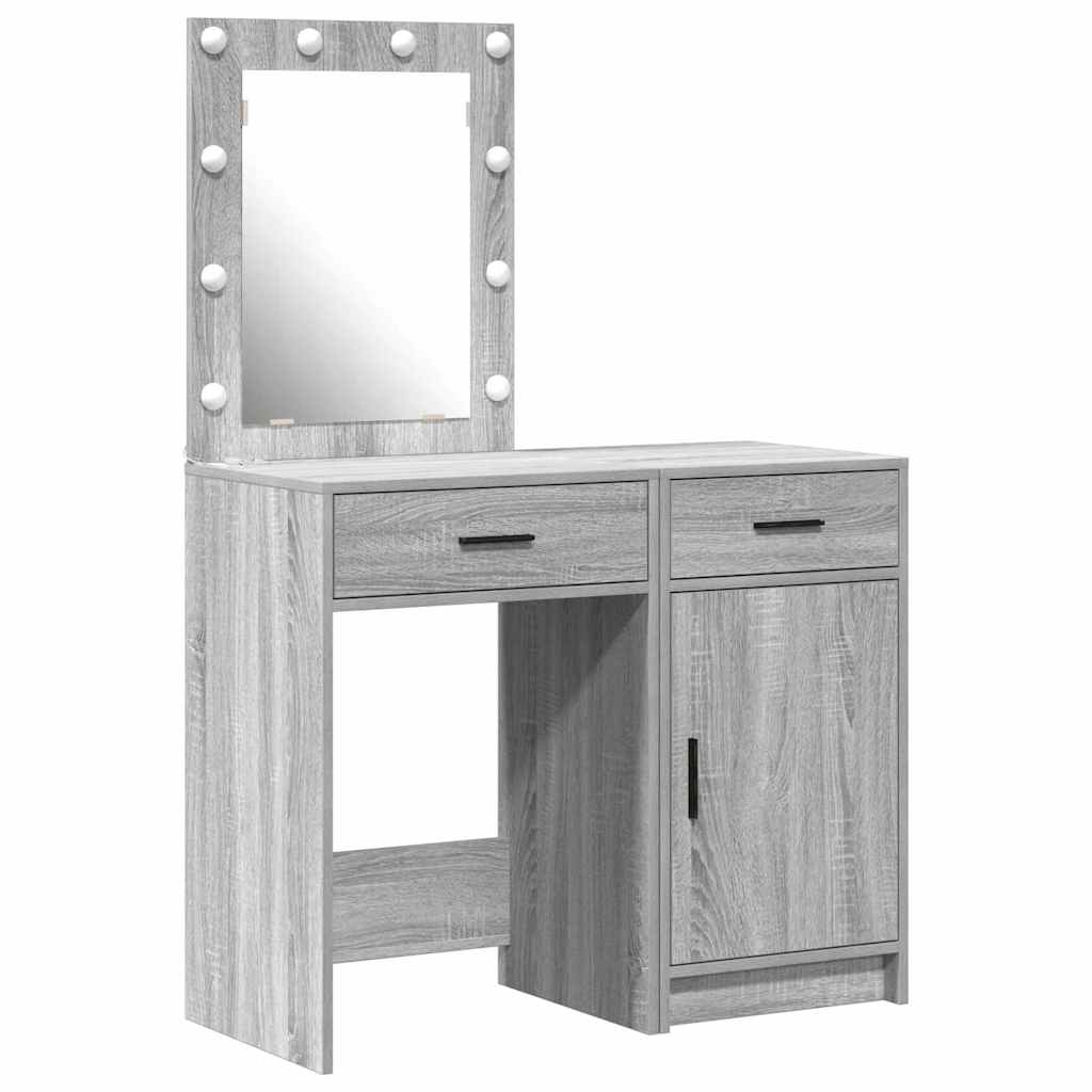 Schminktisch mit Tür 2 pcs Weiß 50 x 41 x 135 cm Holzwerkstoff