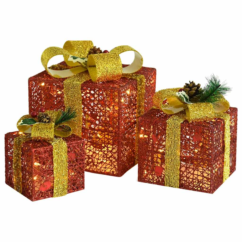 Geschenkboxen Deko-Set 3 Stk. Weiß Outdoor Indoor