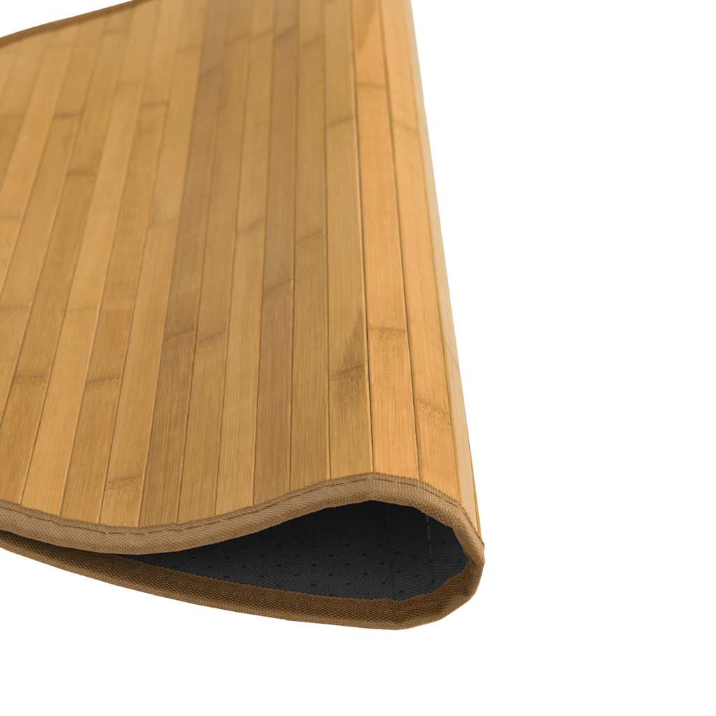 Teppich Rund Schwarz 60 cm Bambus