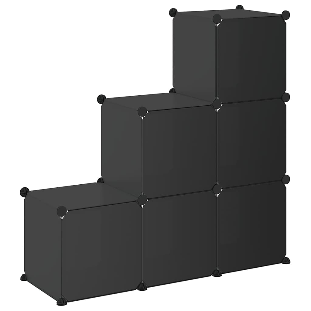 Regalsystem mit 12 Würfeln Schwarz PP