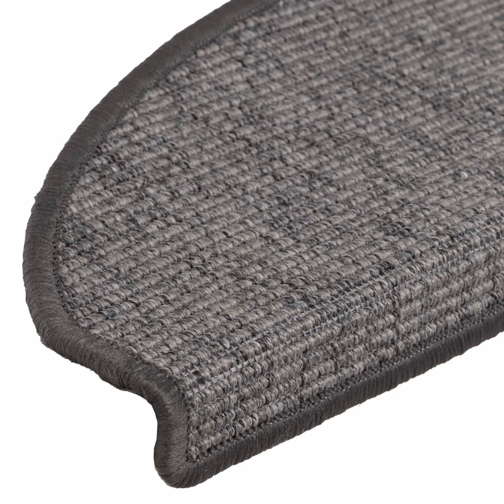 Stufenmatten 15 Stk. 56x17x3 cm Beige und Grau Halbrund