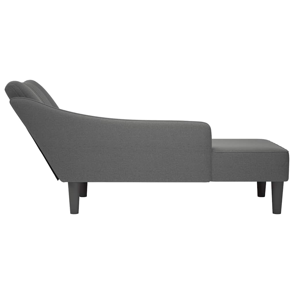 Chaiselongue mit Rechter Armlehne Hellgrau Stoff