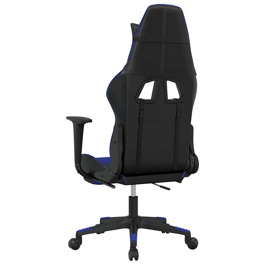 Gaming-Stuhl mit Massagefunktion Schwarz und Blau Kunstleder