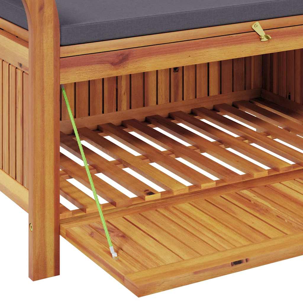 Garten-Truhenbank mit Kissen 91 cm Massivholz Akazie