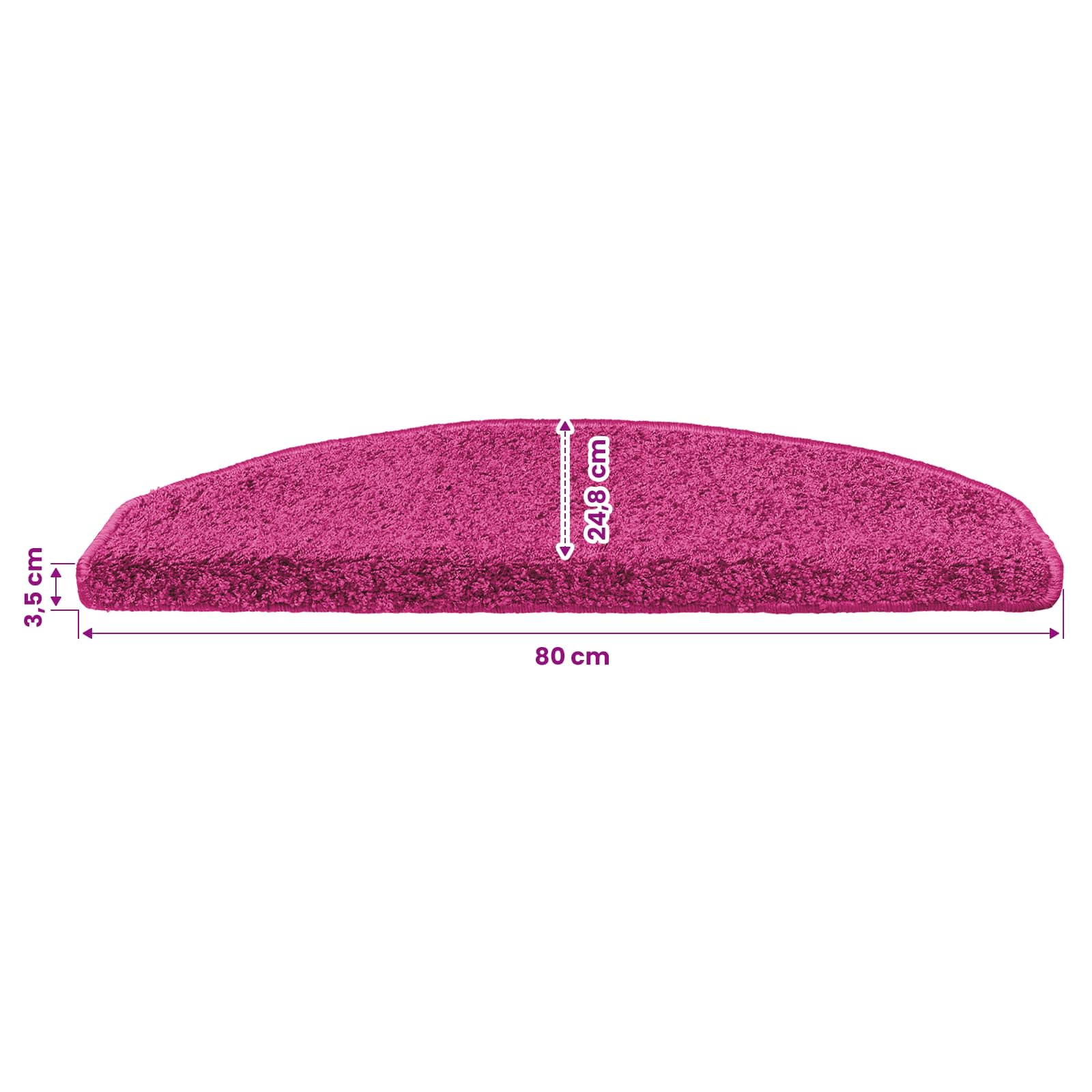 Stufenmatten 15 Stk. 56x17x3 cm Grau Halbrund