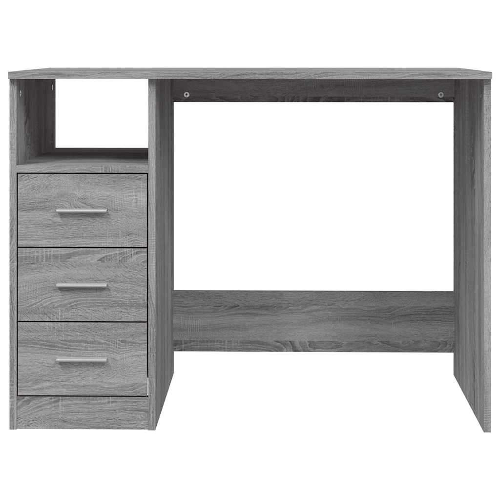 Schreibtisch mit Schubladen Weiß 102x50x76 cm Holzwerkstoff