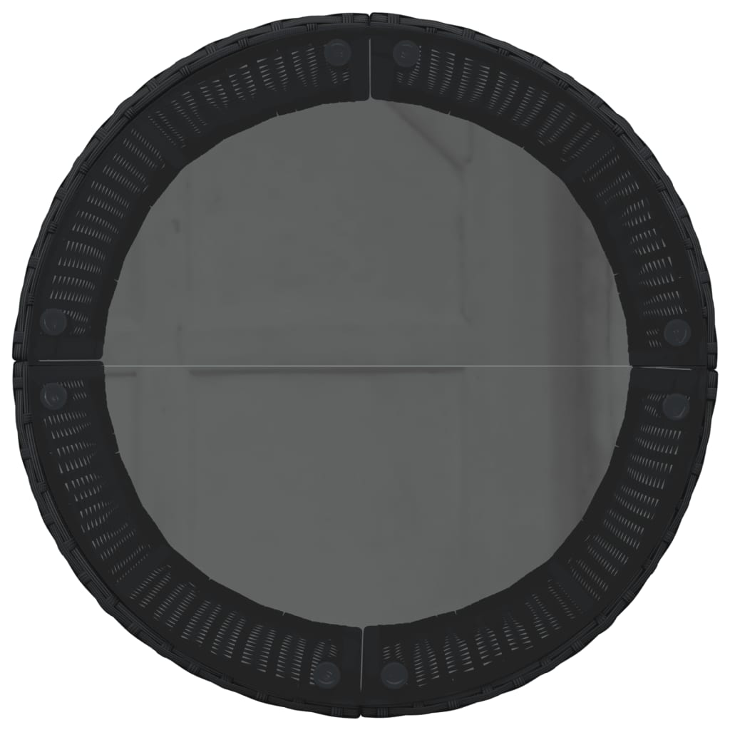 3-tlg. Garten-Sofagarnitur Halbrund Grau Poly Rattan