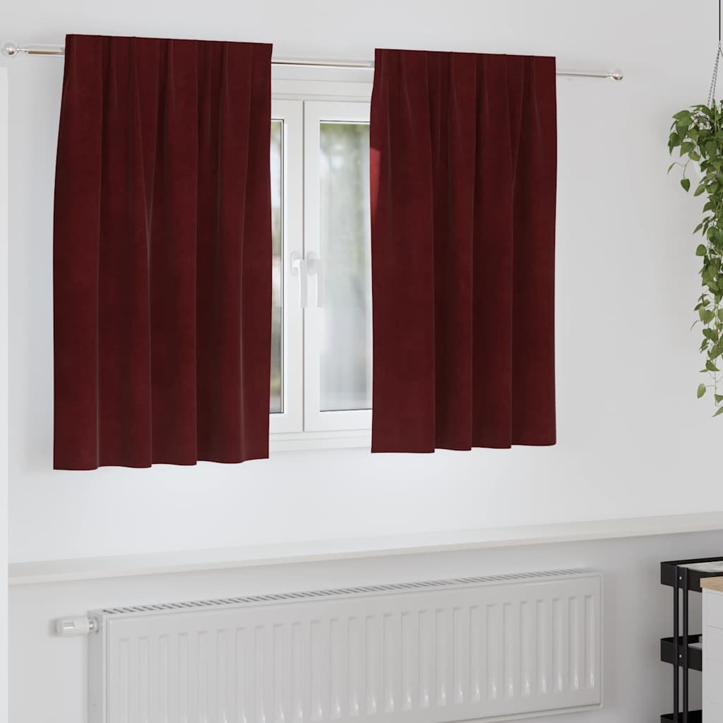 Verdunkelungsvorhänge 2 pcs Schwarz 140 x 140 cm Samt