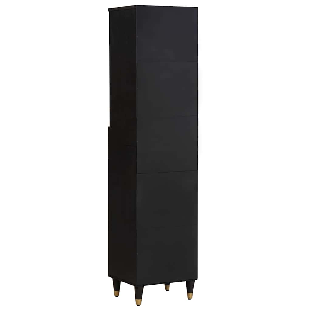 Badezimmerschrank Grau 38 x 33 x 160 cm Massivholz Mango