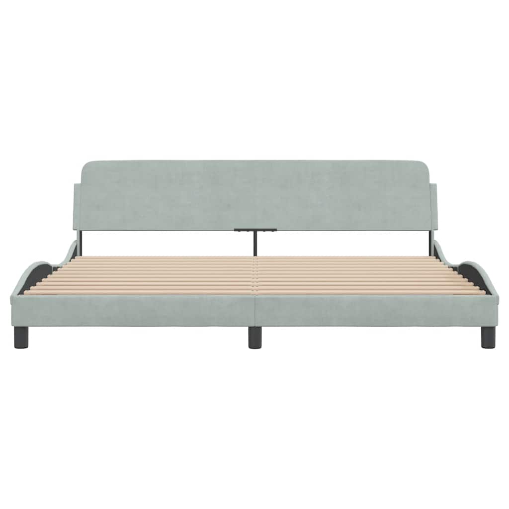 Bettgestell "Dover" Hellgrau 80x200 cm Samt