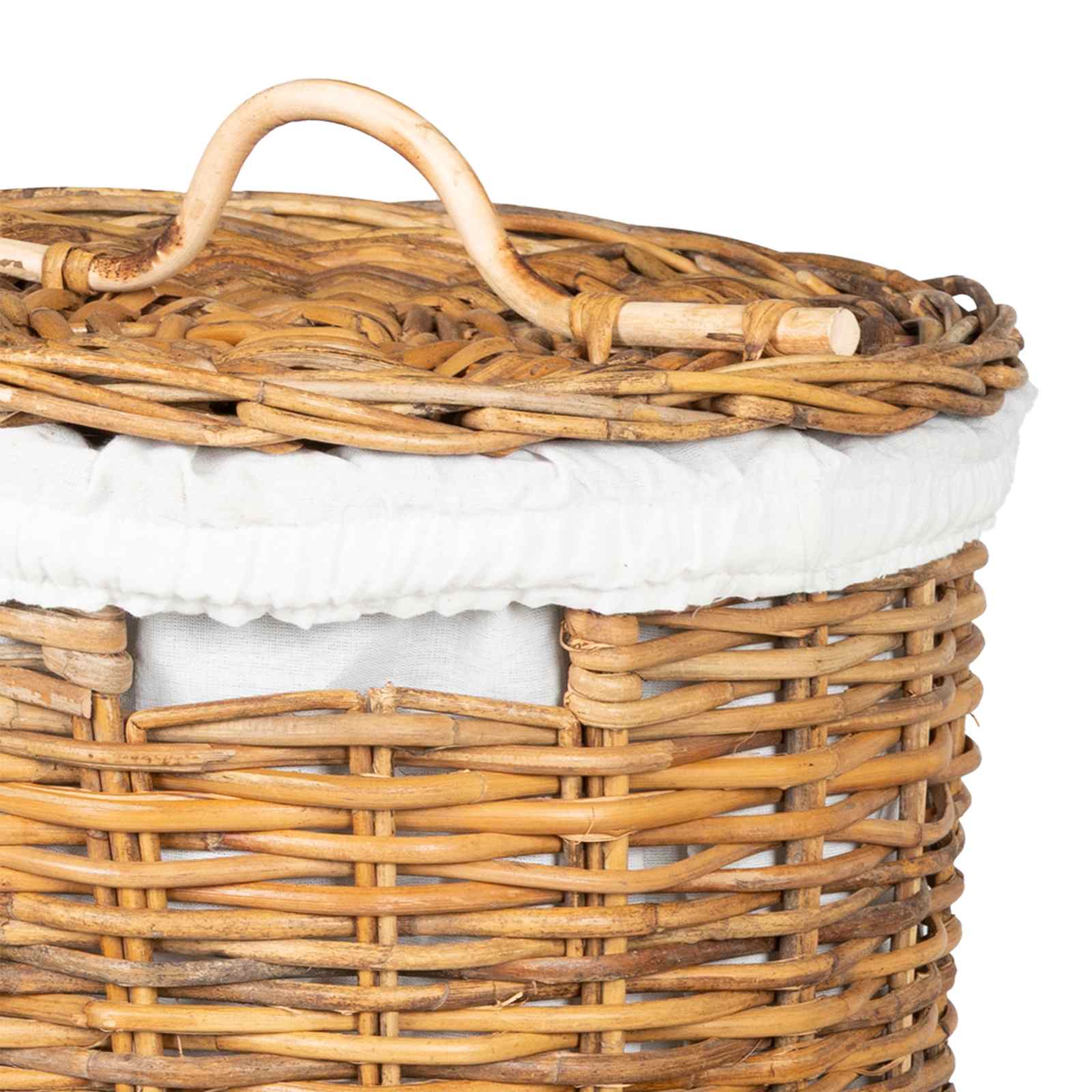 Wäschekorb mit Deckel 2 pcs Natürliches Grau Kubu Rattan