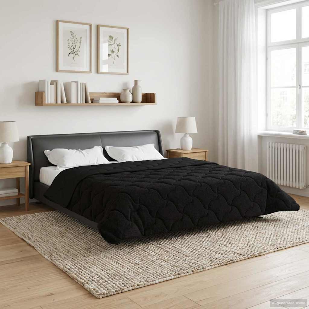 Winterbettdecke Gepolstert Anthrazit 135 x 200 cm