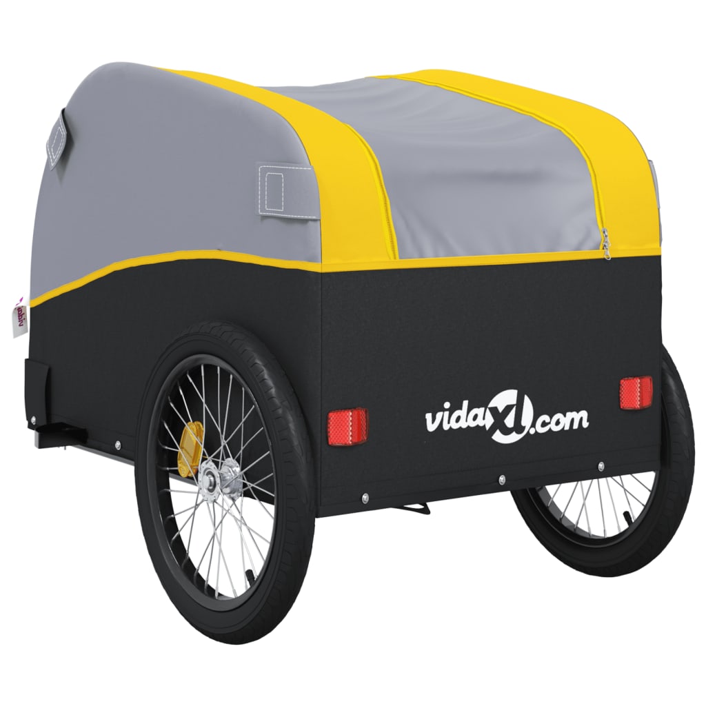 Fahrradanhänger Schwarz und Orange 30 kg Eisen
