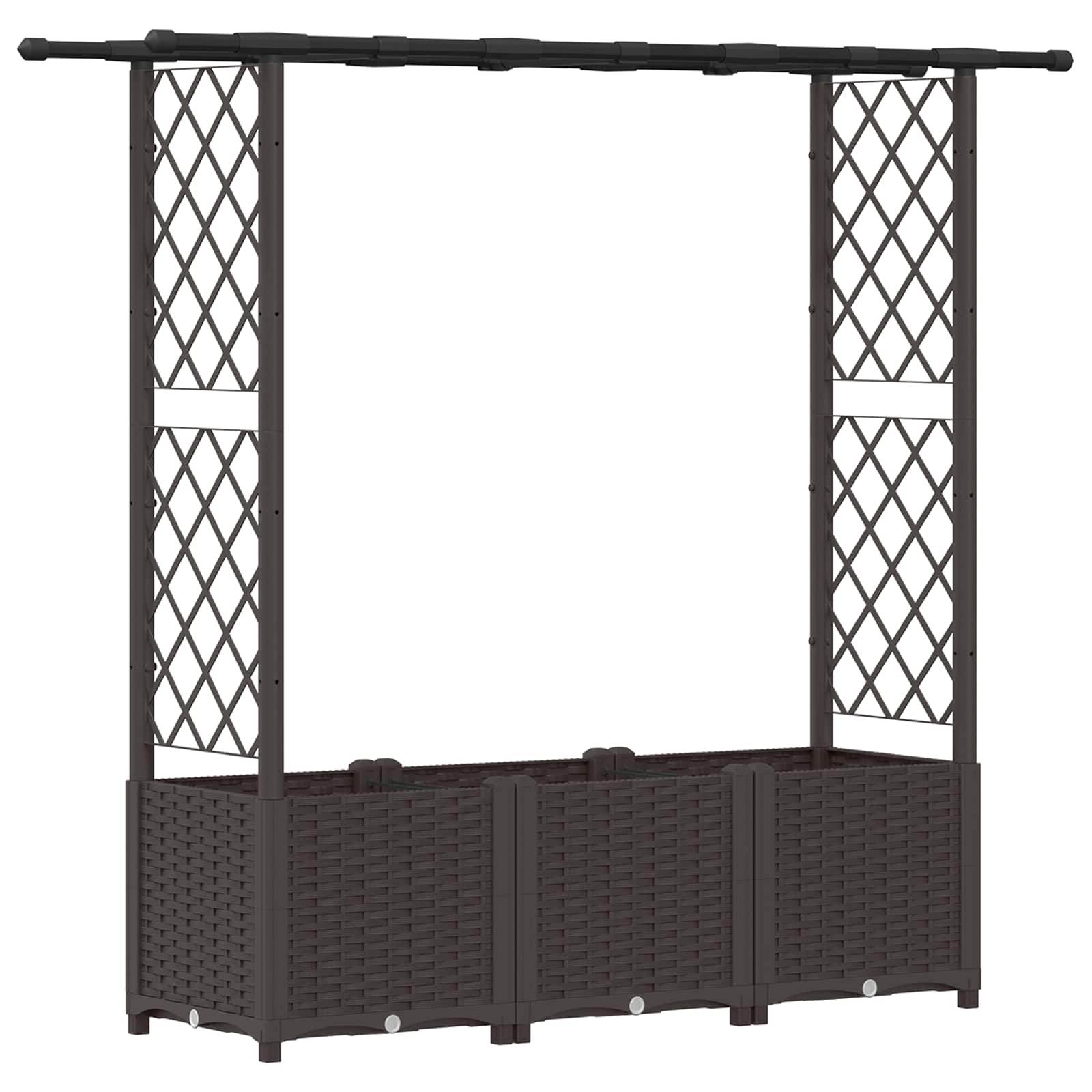 Hochbeet mit Rankgitter und Dach Braun 124 x 40 x 123 cm PP