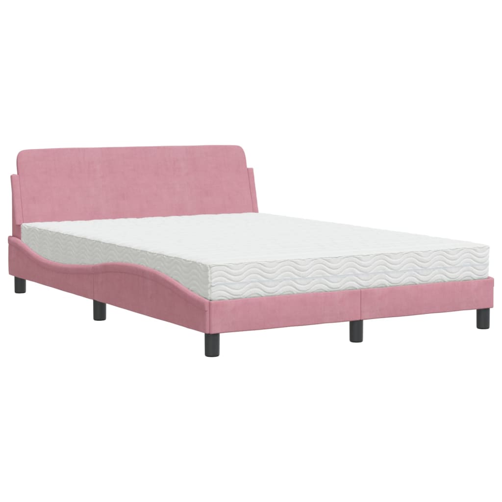 Bett mit Matratze "Dover" Hellgrau 80x200 cm Samt