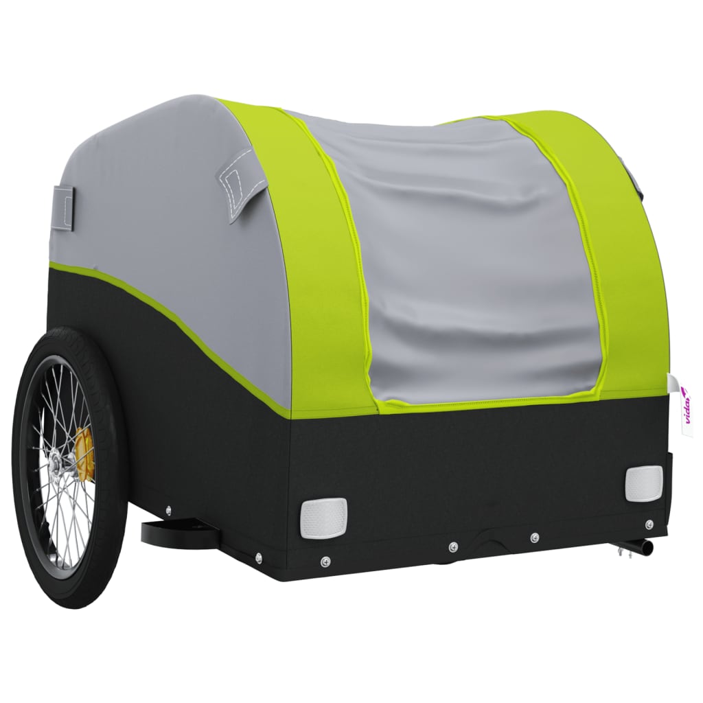 Fahrradanhänger Schwarz und Orange 30 kg Eisen
