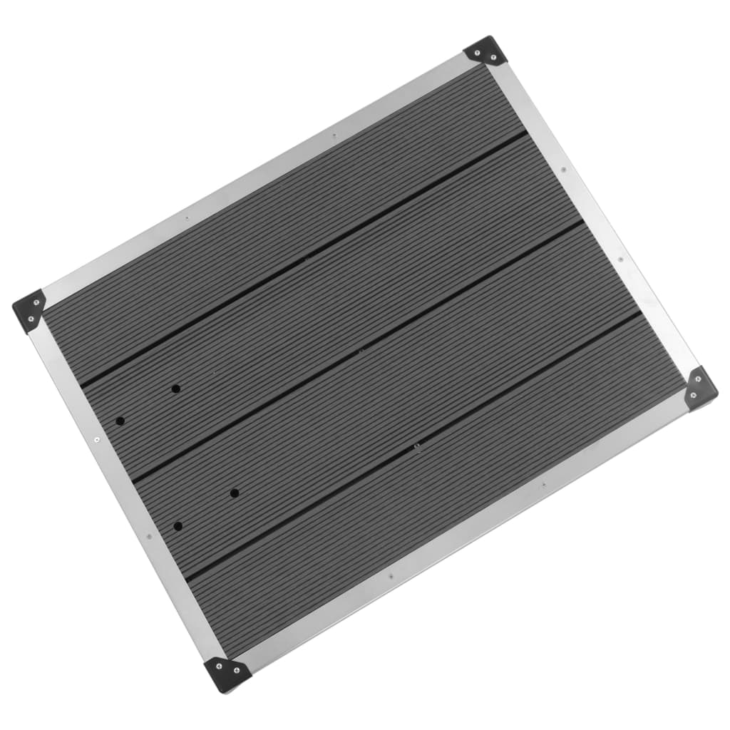 Garten-Duschwanne WPC Edelstahl 110 x 62 cm Braun