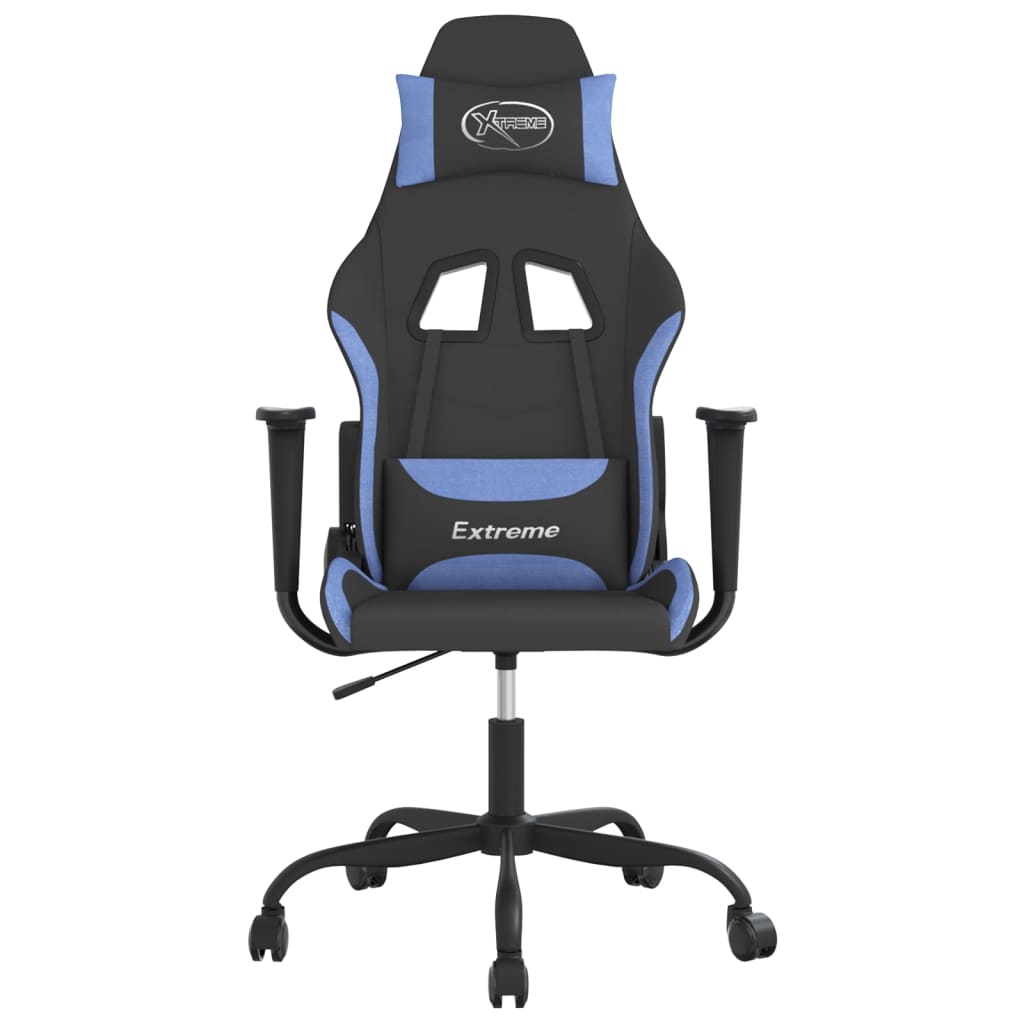 Gaming-Stuhl mit Massagefunktion Schwarz und Creme Stoff
