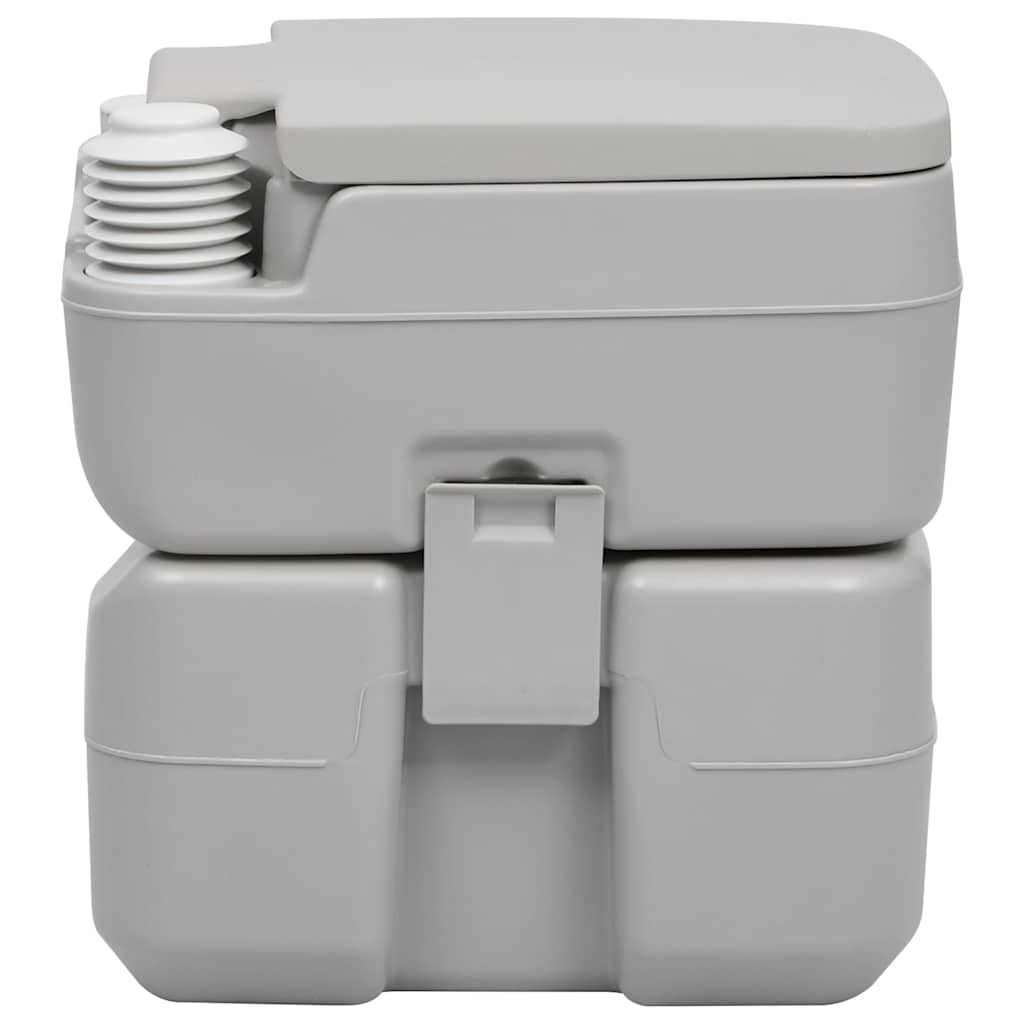Camping-Toilette Grau und Weiß 41,5 x 36,5 x 30 cm Polyethylen