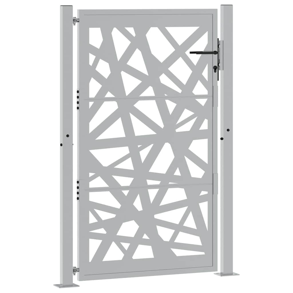 Gartentor Schwarz 100x100 cm Stahl Lichtdesign