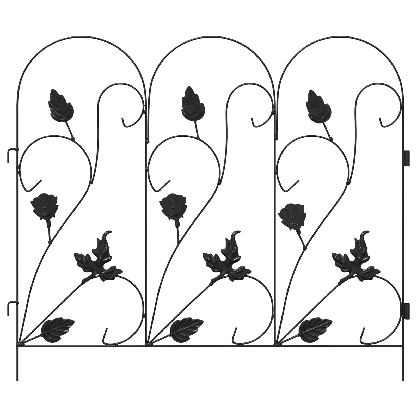 Gartenzaun 5 pcs Schwarz Stahl