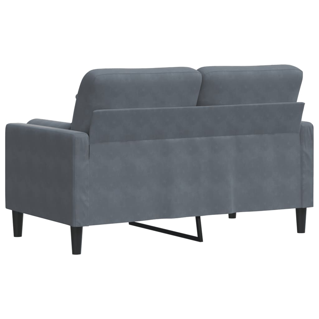 2-Sitzer-Sofa mit Zierkissen Hellgrau 120 cm Samt
