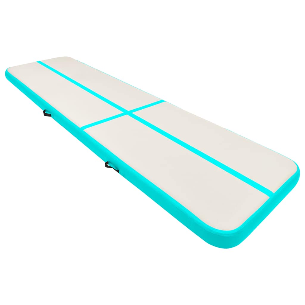 Aufblasbare Gymnastikmatte mit Pumpe 300×100×10 cm PVC Rosa