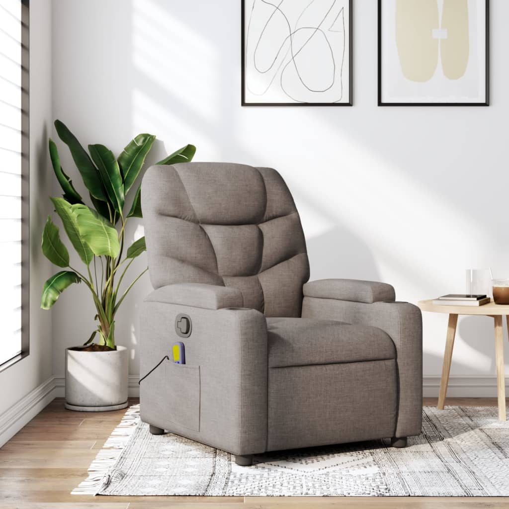 Relaxsessel Elektrisch Dunkelgrau Stoff