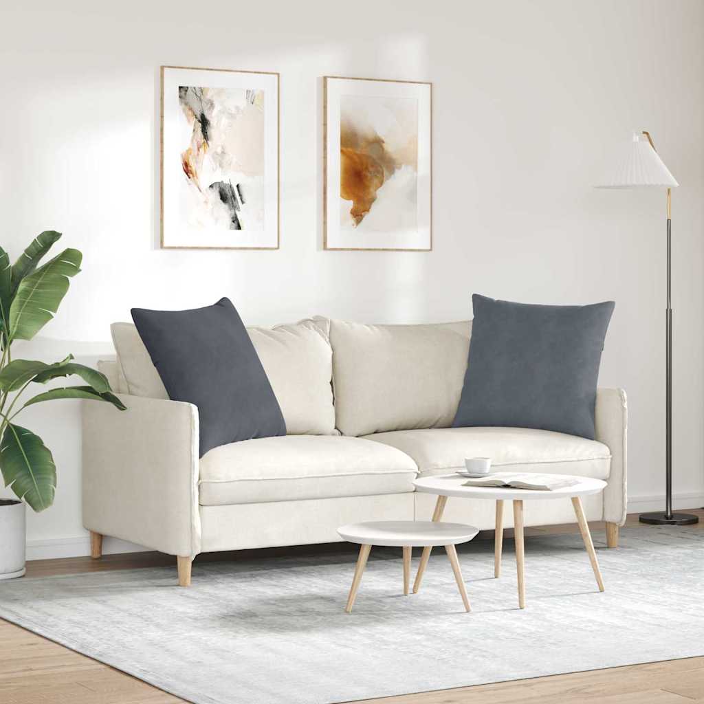 Sofakissen 2 Stück Blau 50 x 30 cm Cordstoff