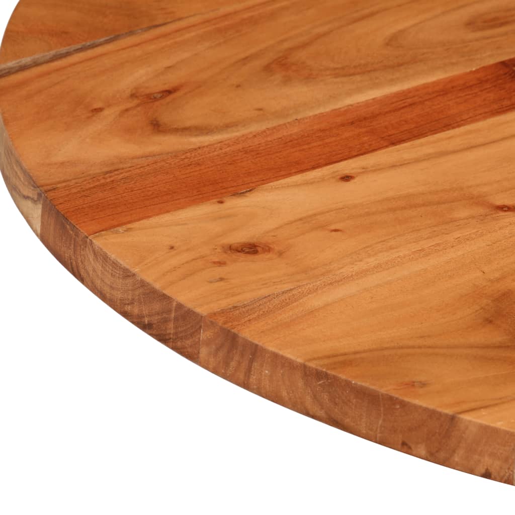 Tischplatte Ø 40x2,5 cm Rund Raues Massives Mangoholz