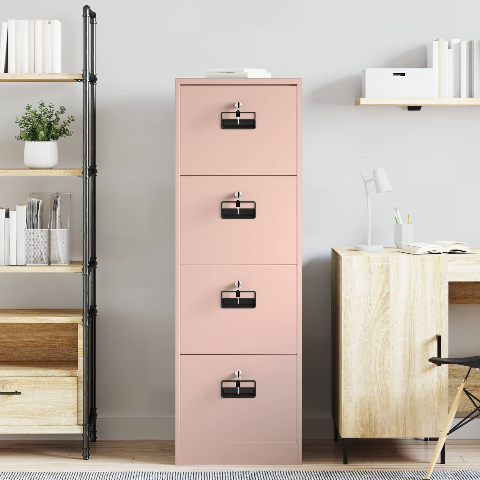 Aktenschrank 2 pcs Schwarz 44 x 50 x 139 cm Kaltgewalzter Stahl