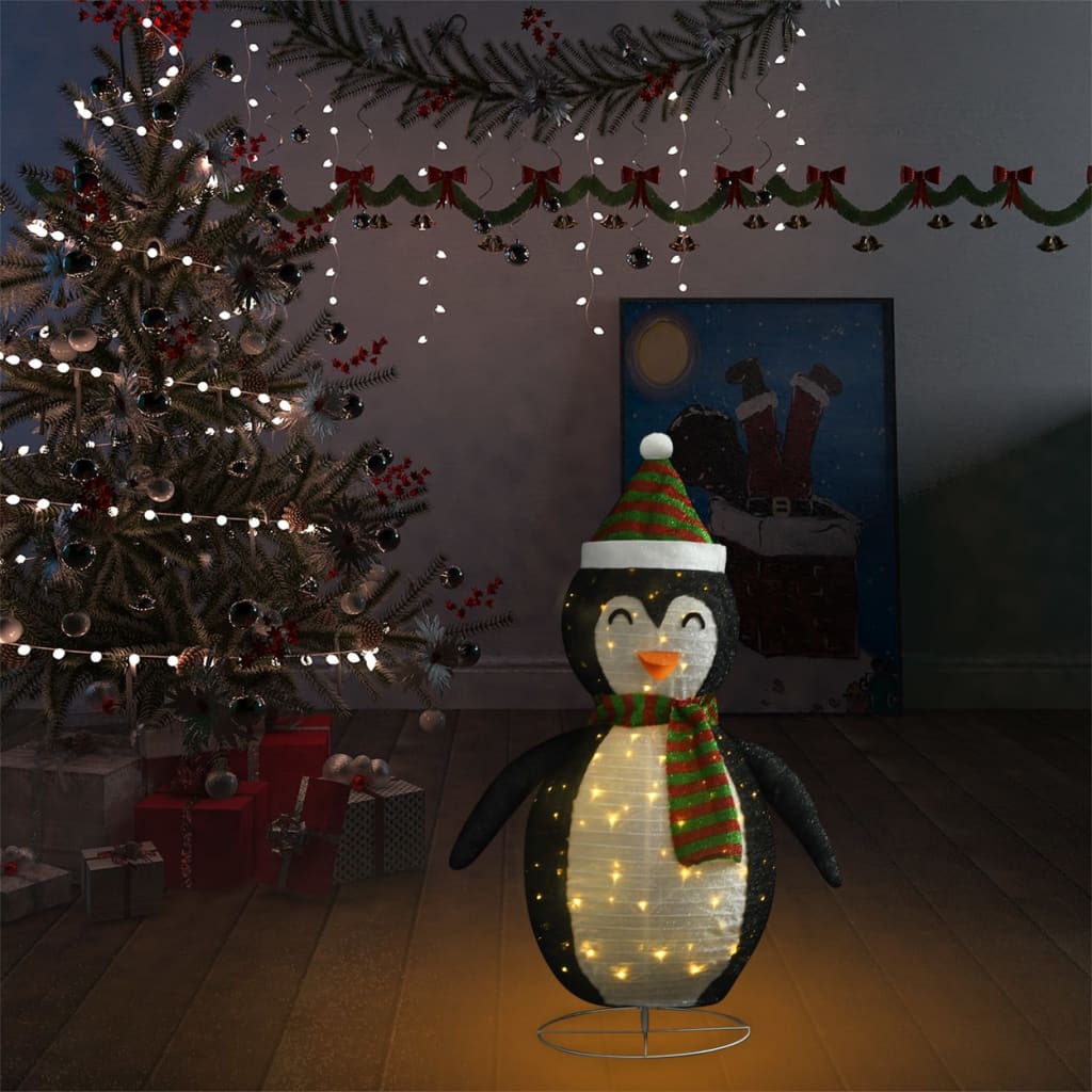 Weihnachtsdekoration Pinguin-Figur LED Luxus-Gewebe 60 cm