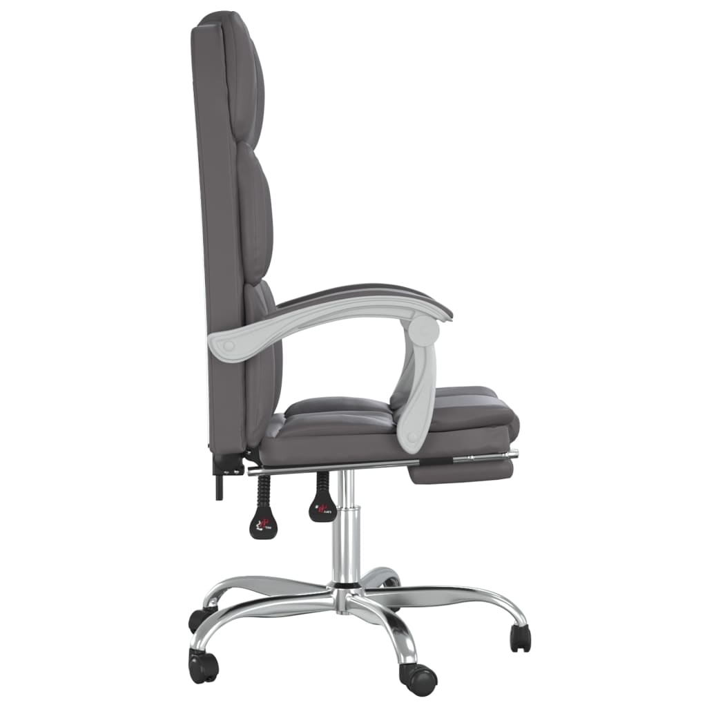 Bürostuhl mit Liegefunktion Schwarz Kunstleder